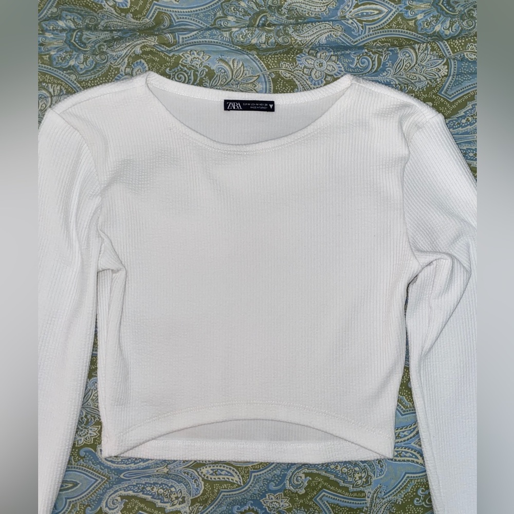 Zara Long Sleeve Crop Top